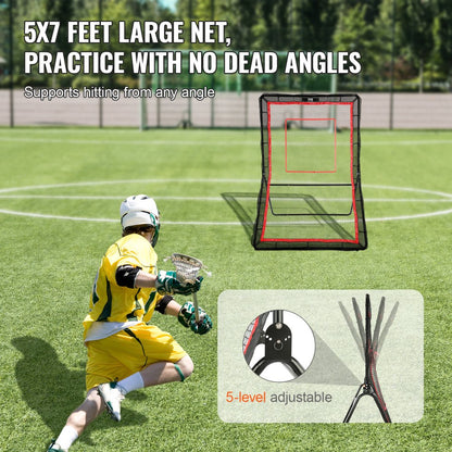 SSPDYFTW001 - Adjustable 5x7 Ft VEVOR Lacrosse Rebounder for Outdoor Training