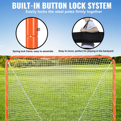 YC-SS-LCN002 - Portable 6' Lacrosse Goal with Steel Frame and Storage Bag