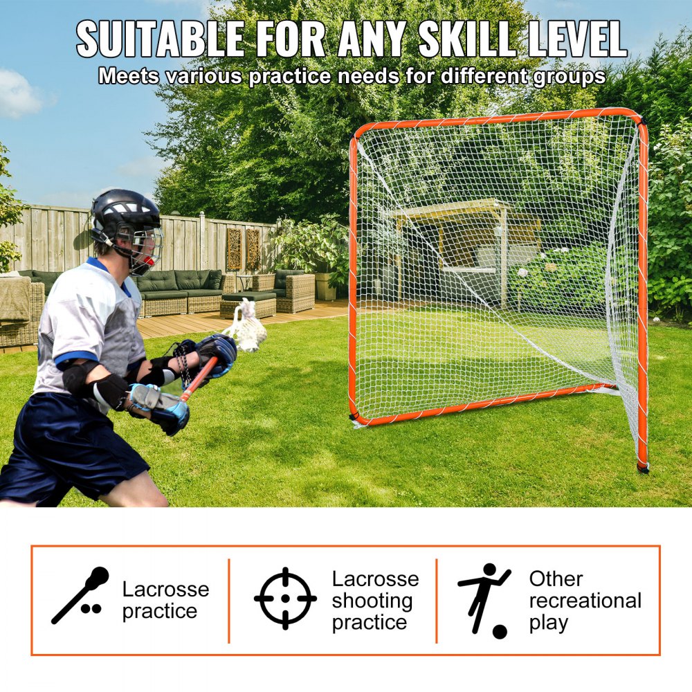 YC-SS-LCN002 - Portable 6' Lacrosse Goal with Steel Frame and Storage Bag