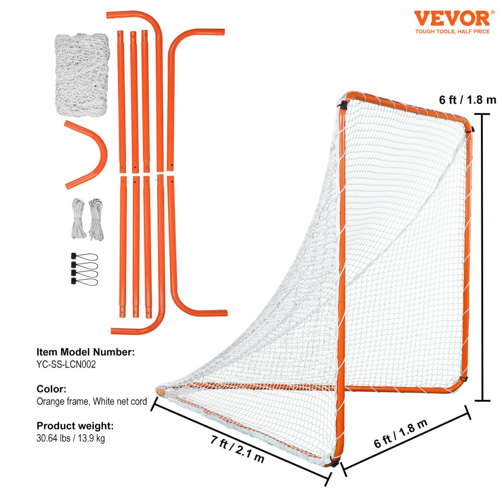 YC-SS-LCN002 - Portable 6' Lacrosse Goal with Steel Frame and Storage Bag