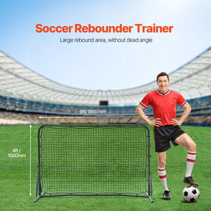 ZQHTW6x4 - Portable Double-Sided Soccer Rebounder Net for Training Sessions