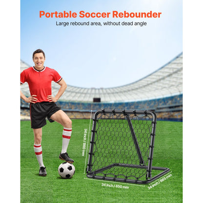 ZQHTW84 - Adjustable Soccer Rebounder with Iron Frame and Foldable Design