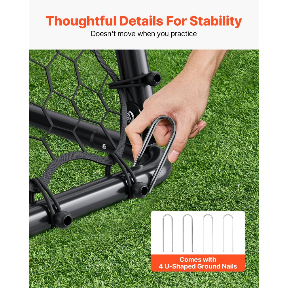 ZQHTW84 - Adjustable Soccer Rebounder with Iron Frame and Foldable Design