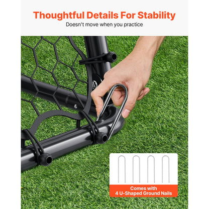 ZQHTW84 - Adjustable Soccer Rebounder with Iron Frame and Foldable Design