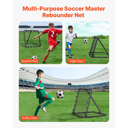 ZQHTW84 - Adjustable Soccer Rebounder with Iron Frame and Foldable Design