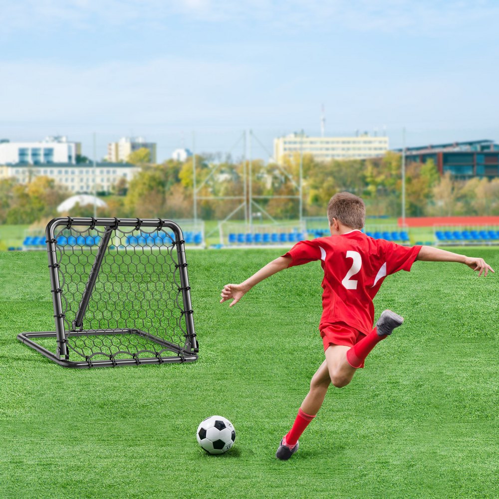ZQHTW84 - Adjustable Soccer Rebounder with Iron Frame and Foldable Design