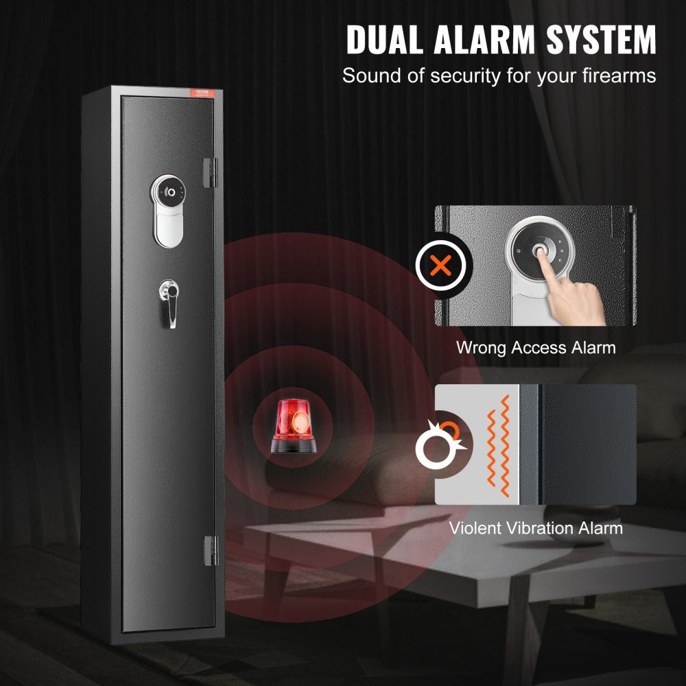 010270279596 - Compact Steel Gun Safe with Fingerprint Lock & LED Light