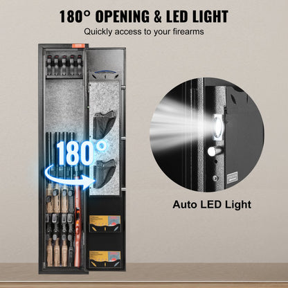 010270279596 - Compact Steel Gun Safe with Fingerprint Lock & LED Light