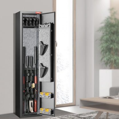 010270279596 - Compact Steel Gun Safe with Fingerprint Lock & LED Light