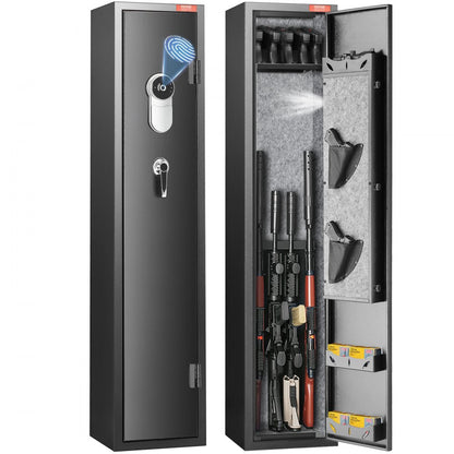 010270279596 - Compact Steel Gun Safe with Fingerprint Lock & LED Light