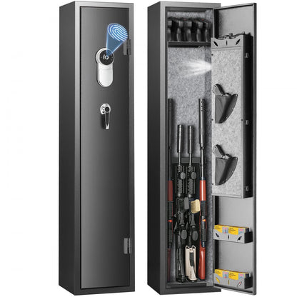 010270279596 - Compact Steel Gun Safe with Fingerprint Lock & LED Light