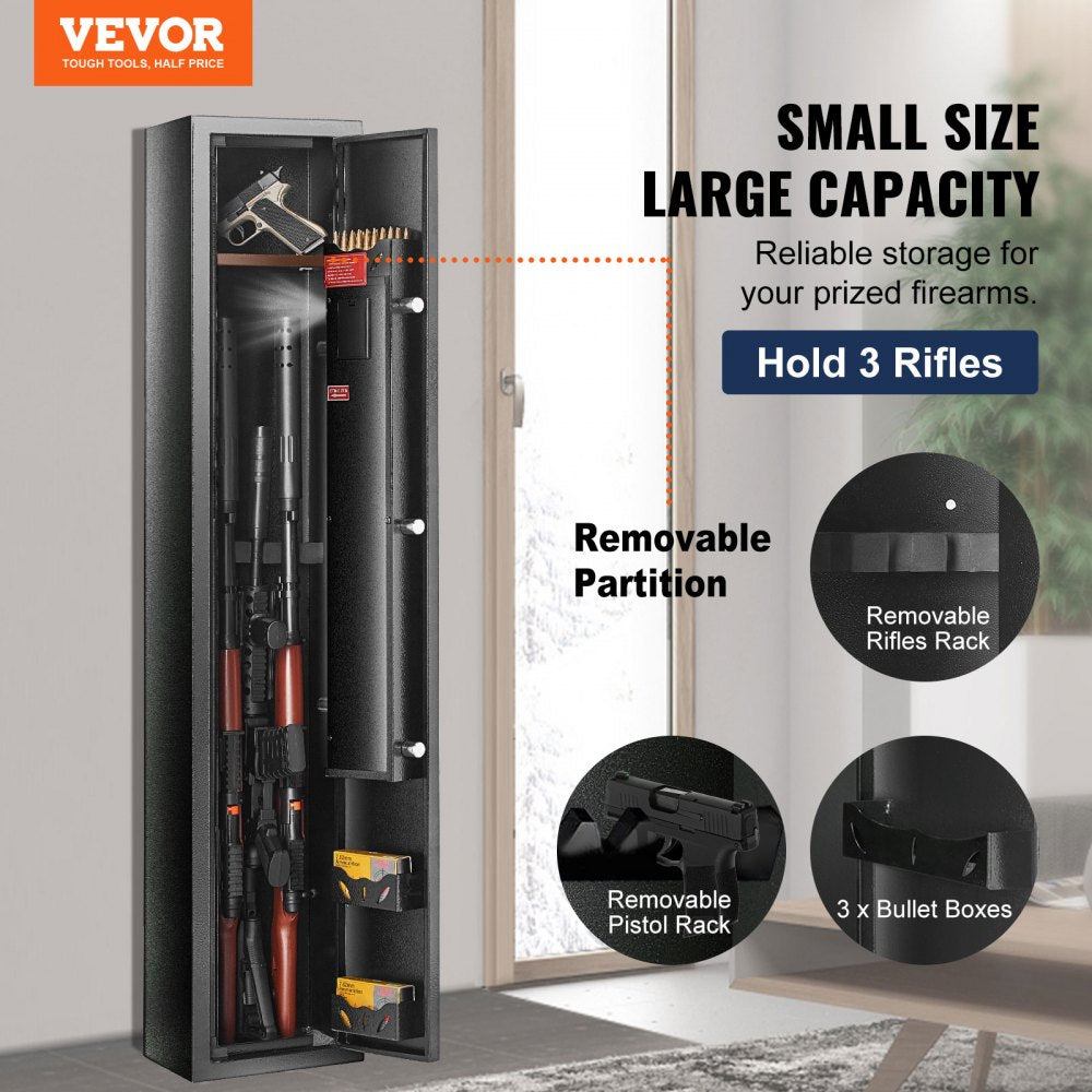 010370998781 - Durable 3-Gun Safe with Digital Lock and Quick Access Features