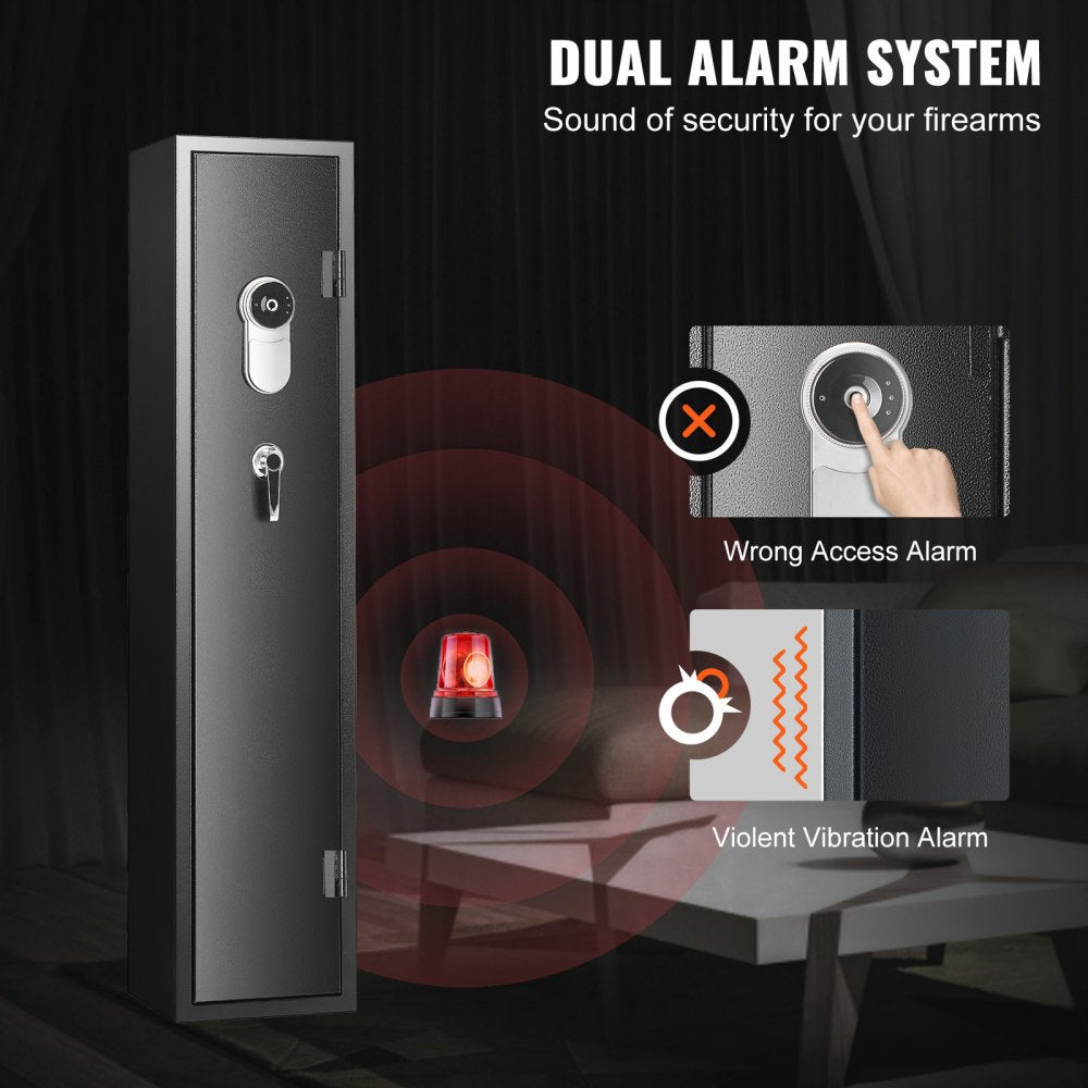 010197958943 - VEVOR 5-Gun Safe with Fingerprint Lock & LED Light, Quick Access