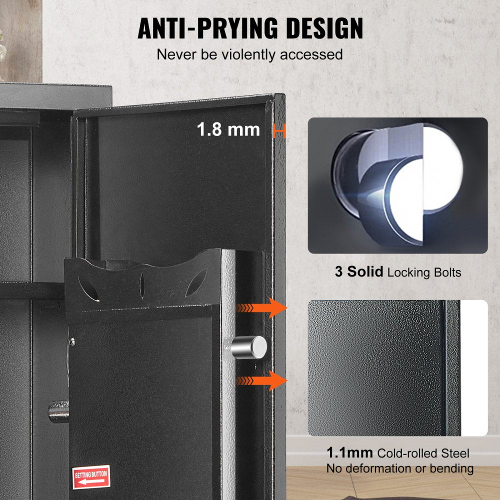 010197958943 - VEVOR 5-Gun Safe with Fingerprint Lock & LED Light, Quick Access