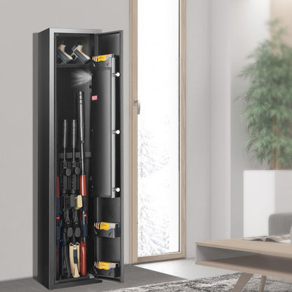 010197958943 - VEVOR 5-Gun Safe with Fingerprint Lock & LED Light, Quick Access