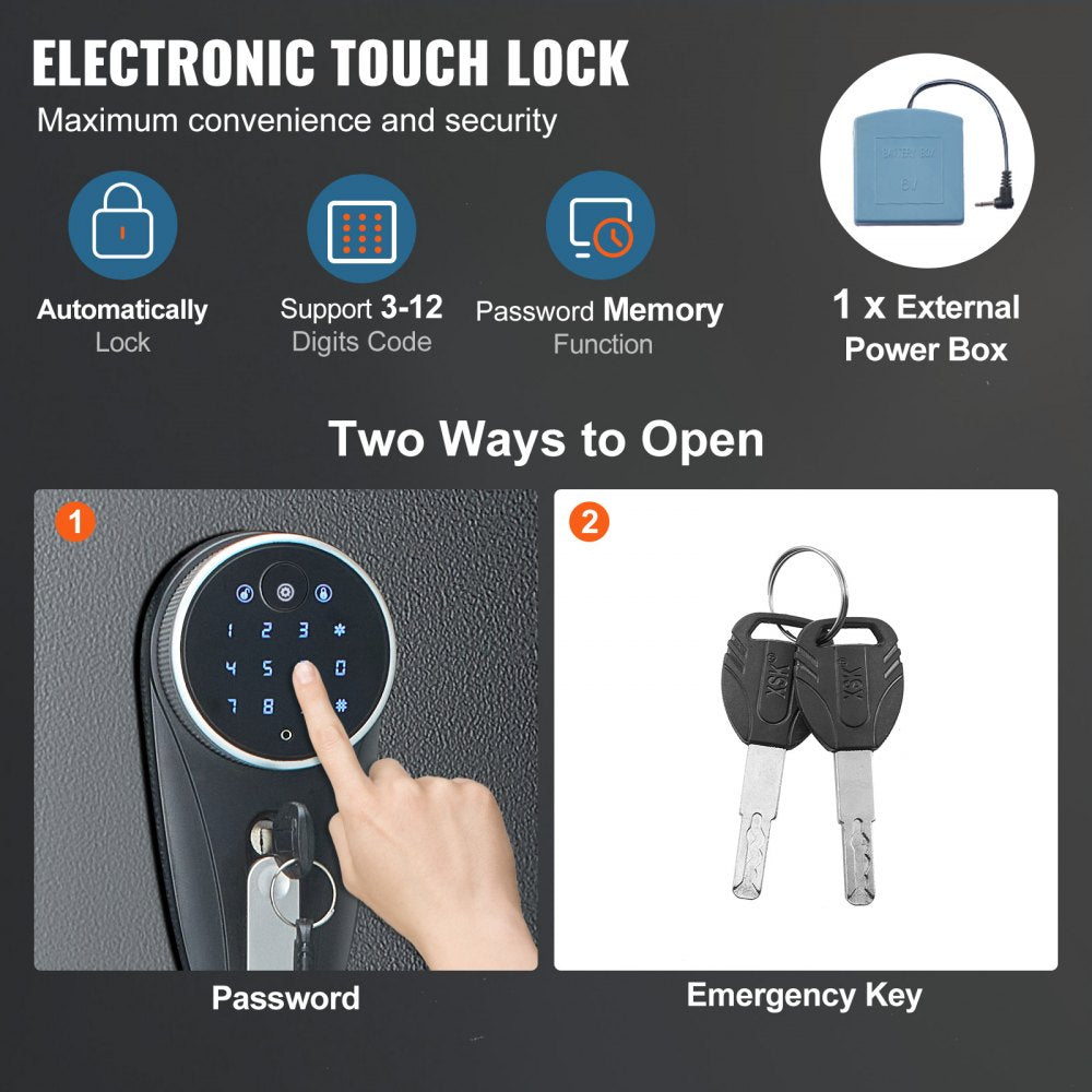010488006795 - 5-Rifle Steel Gun Safe with Touchscreen Lock & LED Light