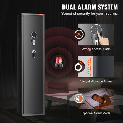 010488006795 - 5-Rifle Steel Gun Safe with Touchscreen Lock & LED Light