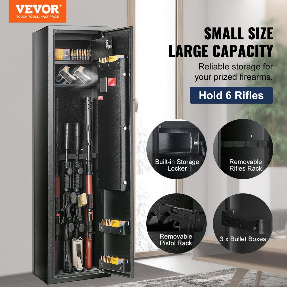 010535124271 - VEVOR Gun Safe for 6 Guns with Fingerprint Lock & LED Light