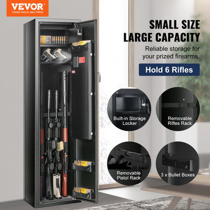 010535124271 - VEVOR Gun Safe for 6 Guns with Fingerprint Lock & LED Light