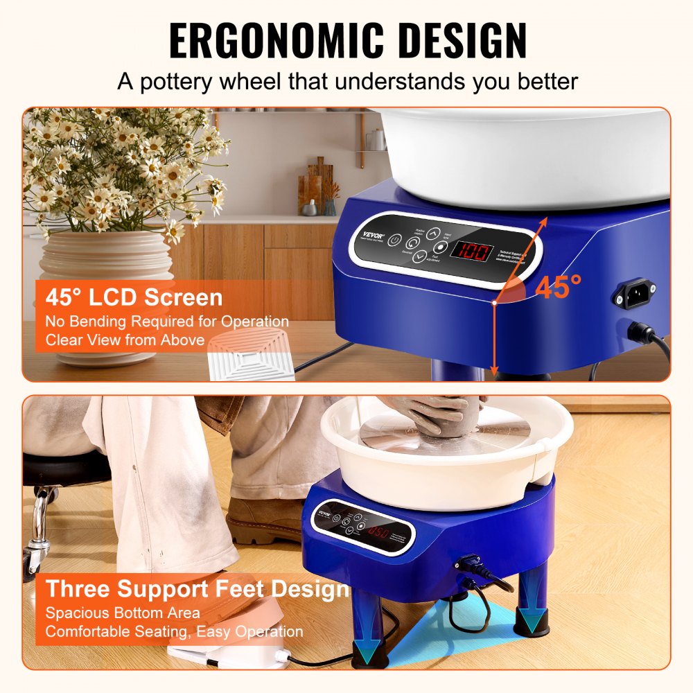 YT-01 - 10-inch VEVOR Pottery Wheel with 350W Motor