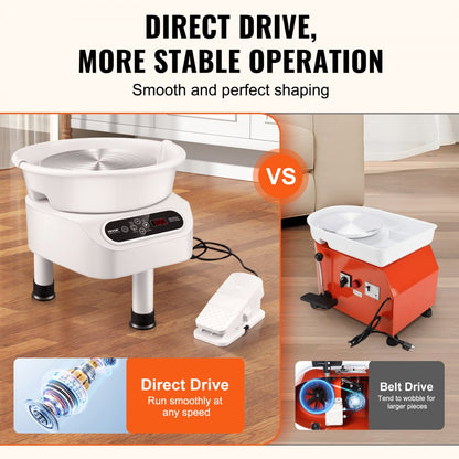YT-10 - VEVOR 11" Pottery Wheel with Foot Pedal & Touchscreen Control