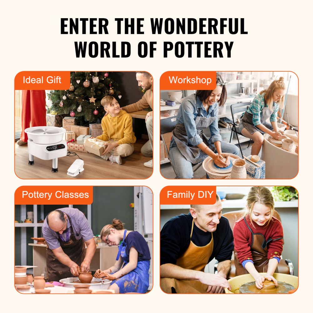 YT-10 - VEVOR 11" Pottery Wheel with Foot Pedal & Touchscreen Control