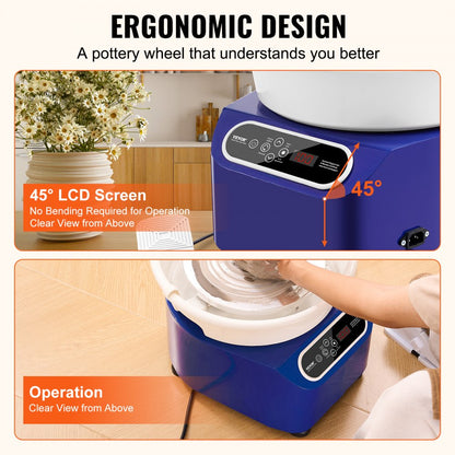 YT-28 - Dual-Speed 11" VEVOR Pottery Wheel with LCD Touch Screen
