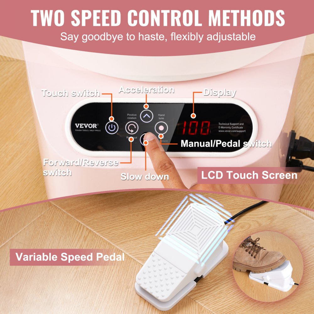 YT-37 - 450W Pottery Wheel, 11 lbs Capacity, Dual-Speed & LCD Display