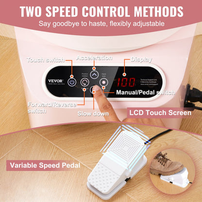 YT-37 - 450W Pottery Wheel, 11 lbs Capacity, Dual-Speed & LCD Display