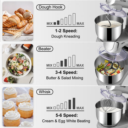SM-1571NL - 450W VEVOR 6-in-1 Stand Mixer for Versatile Kitchen Tasks