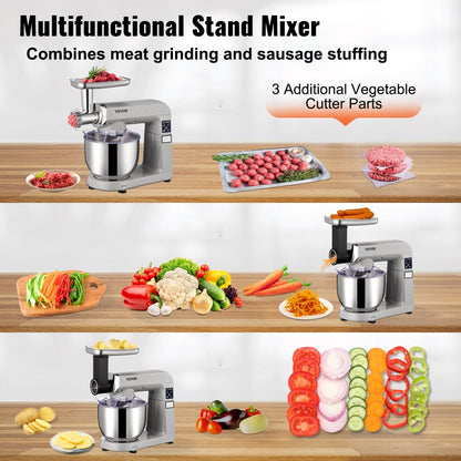SM-1571NL - 450W VEVOR 6-in-1 Stand Mixer for Versatile Kitchen Tasks