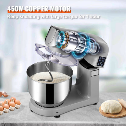SM-1571NL - 450W VEVOR 6-in-1 Stand Mixer for Versatile Kitchen Tasks