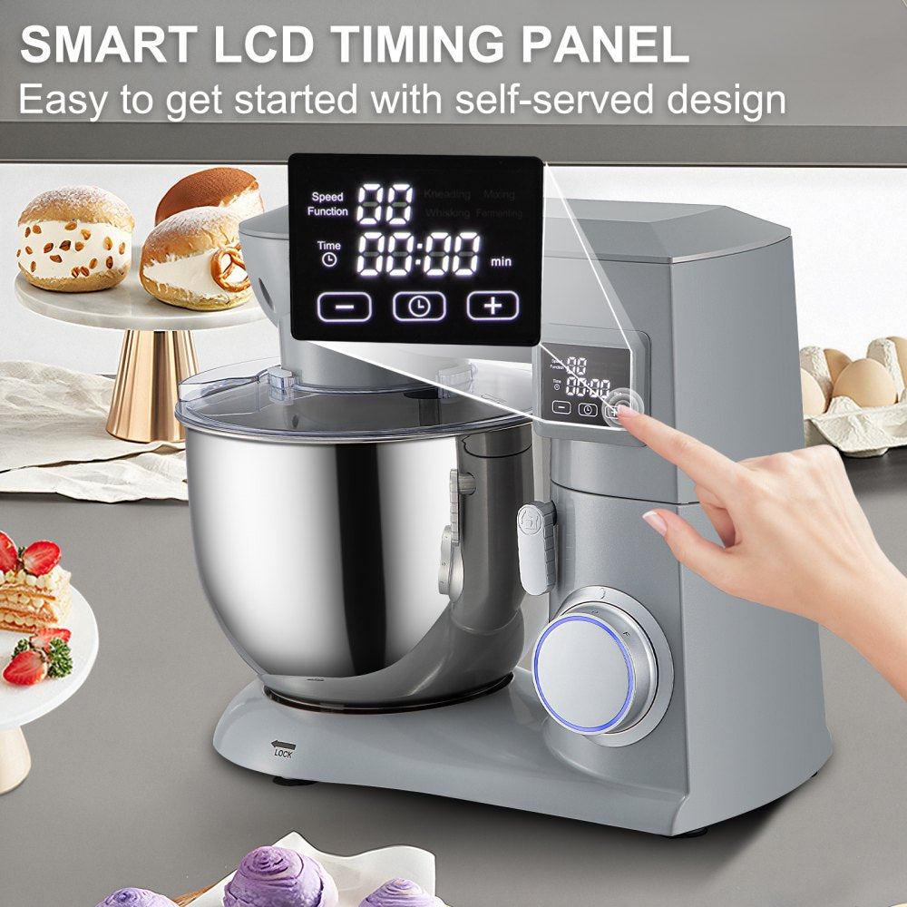 SM-1571NL - 7.4Qt 450W Tilt-Head Stand Mixer with LCD & 3 Attachments