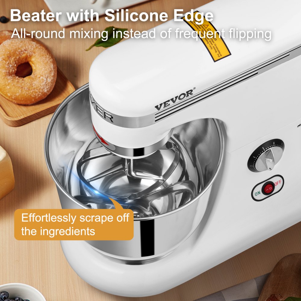 SM-1507L - 600W 7.4Qt Tilt-Head Stand Mixer with 3 Attachments