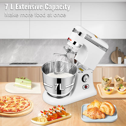 SM-1507L - 600W 7.4Qt Tilt-Head Stand Mixer with 3 Attachments