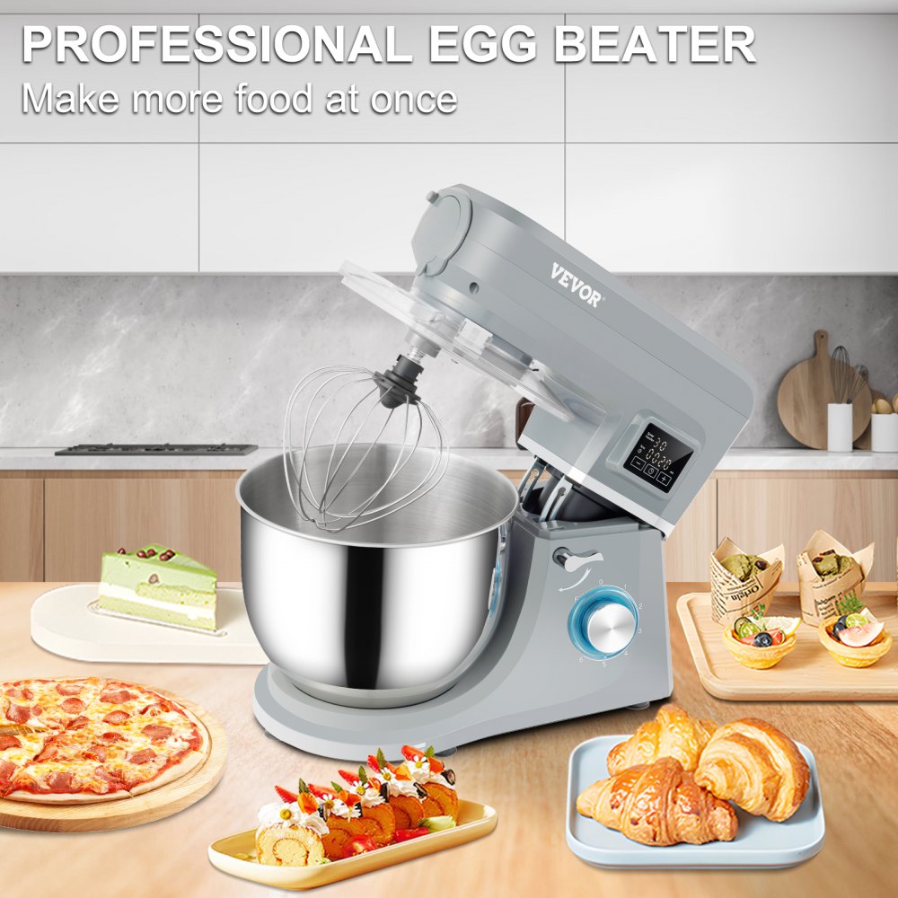 SM-1507L - 660W VEVOR 5-in-1 Stand Mixer with Auto-Stop & LCD Panel