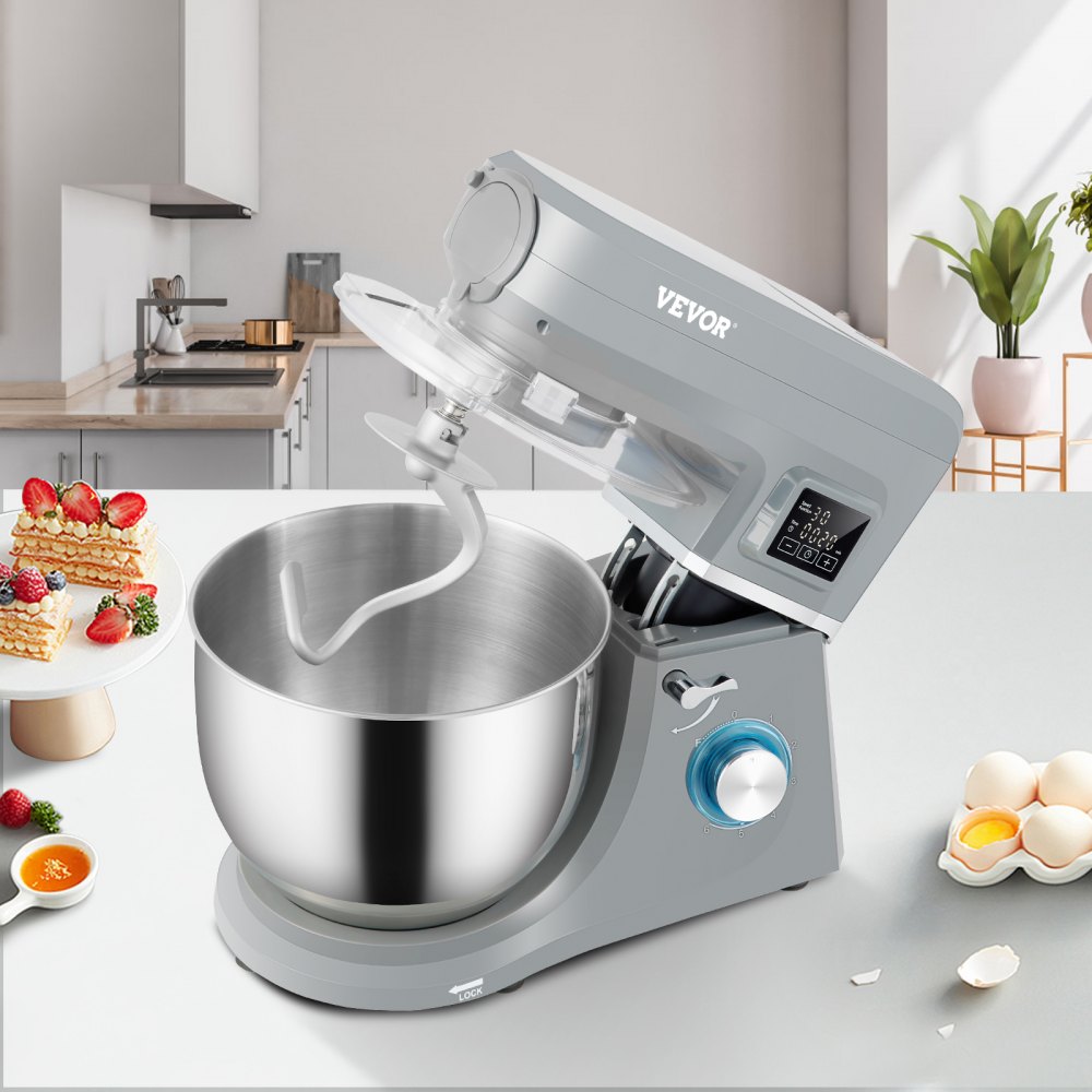 SM-1507L - 660W VEVOR 5-in-1 Stand Mixer with Auto-Stop & LCD Panel
