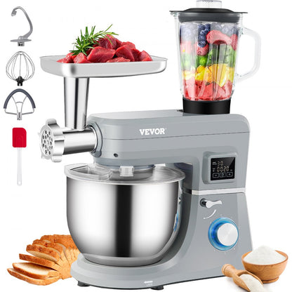 SM-1507L - 660W VEVOR 5-in-1 Stand Mixer with Auto-Stop & LCD Panel