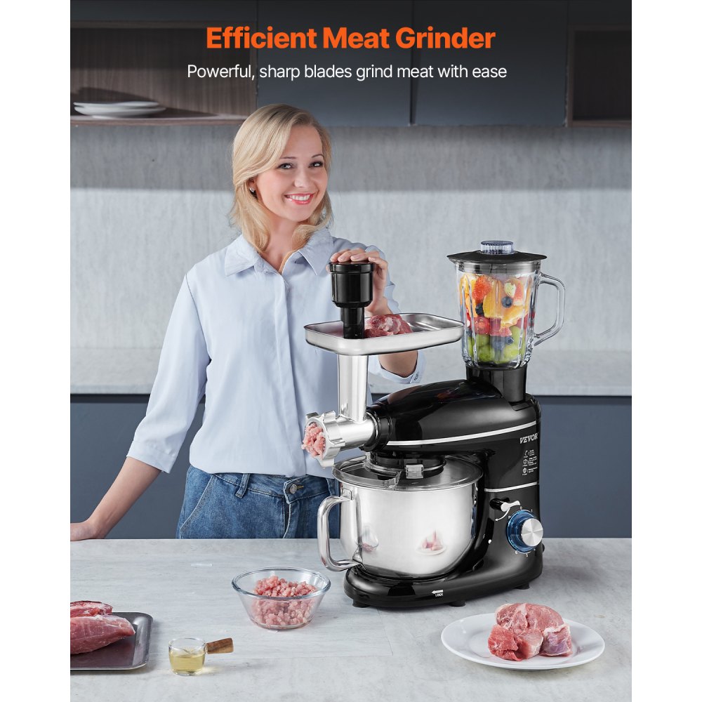 SM-1504NBM - 5.9qt Durable Stand Mixer with 6 Speeds & Attachments