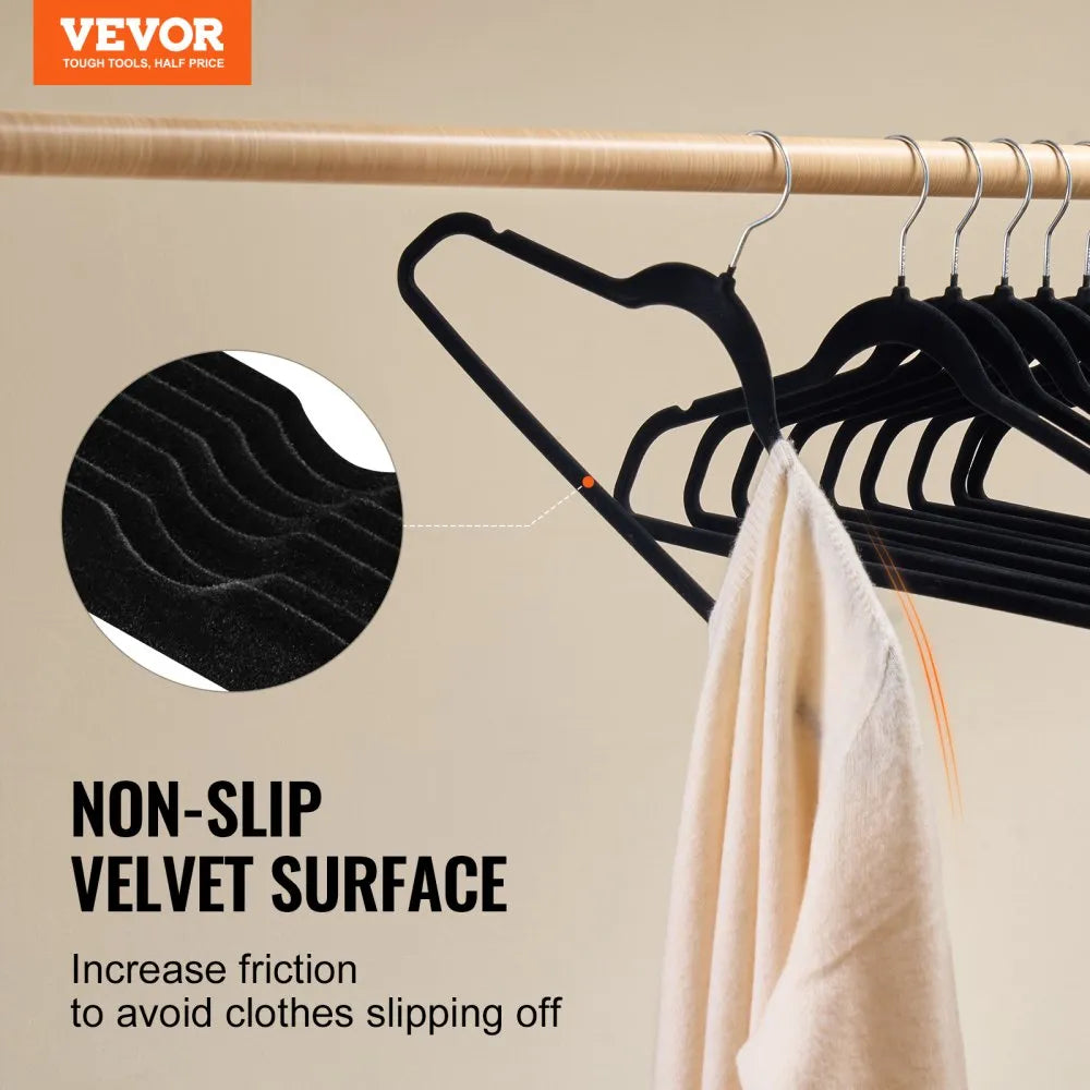 ZR048 - 50 Pack Velvet Hangers, 0.2in Thin, 11lbs Capacity