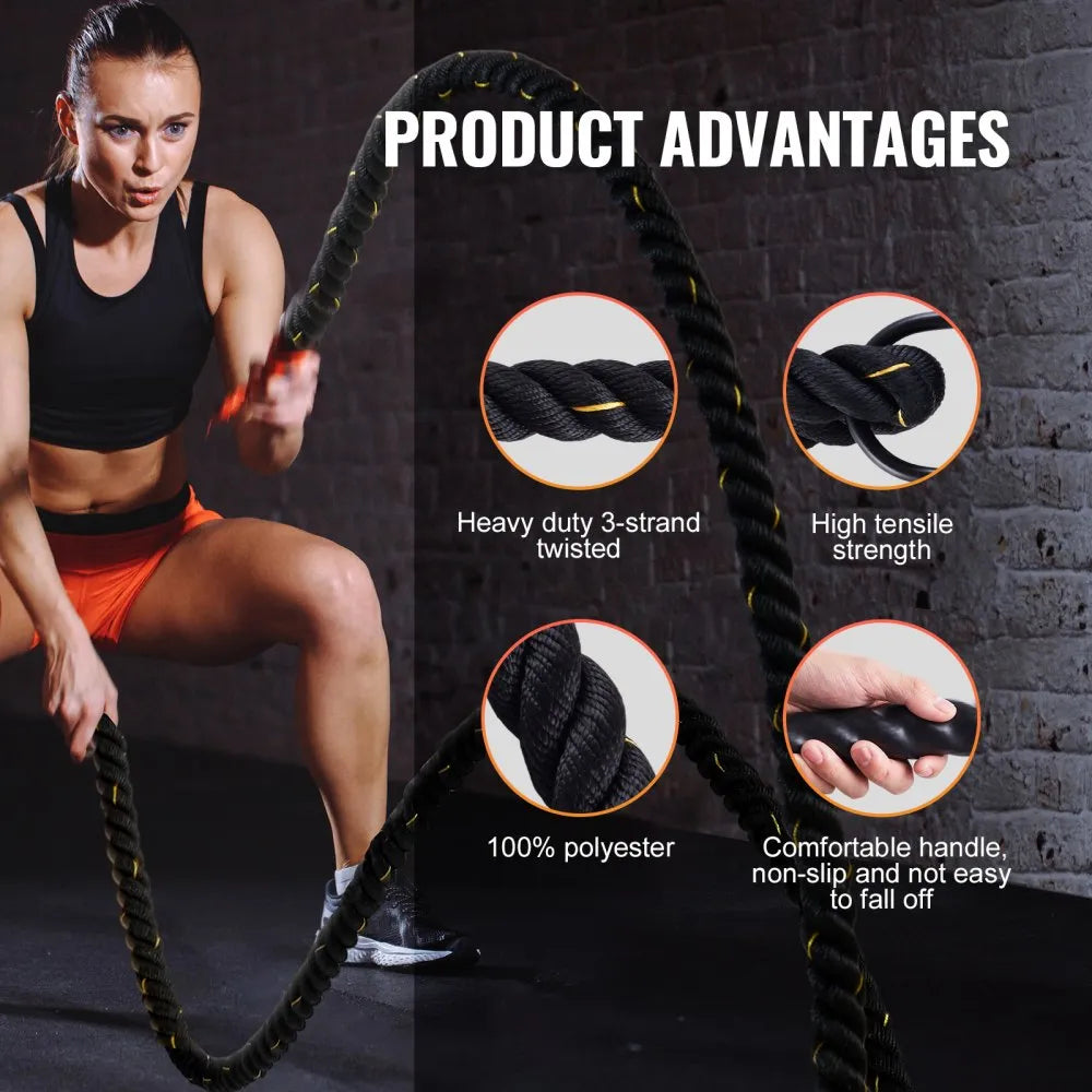 SSPP-01 - 1.5" x 30' VEVOR Battle Rope for Strength Training