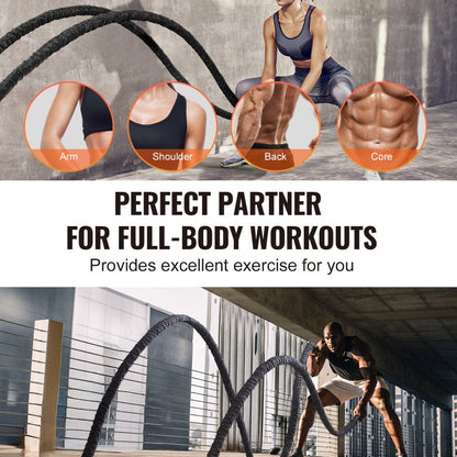 SSPP-04 - Durable 1.5" x 40' VEVOR Battle Rope for Intense Workouts