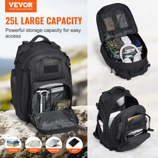 BK-2591 Tactical 25L Military Backpack with MOLLE Design and Dual Carry Options