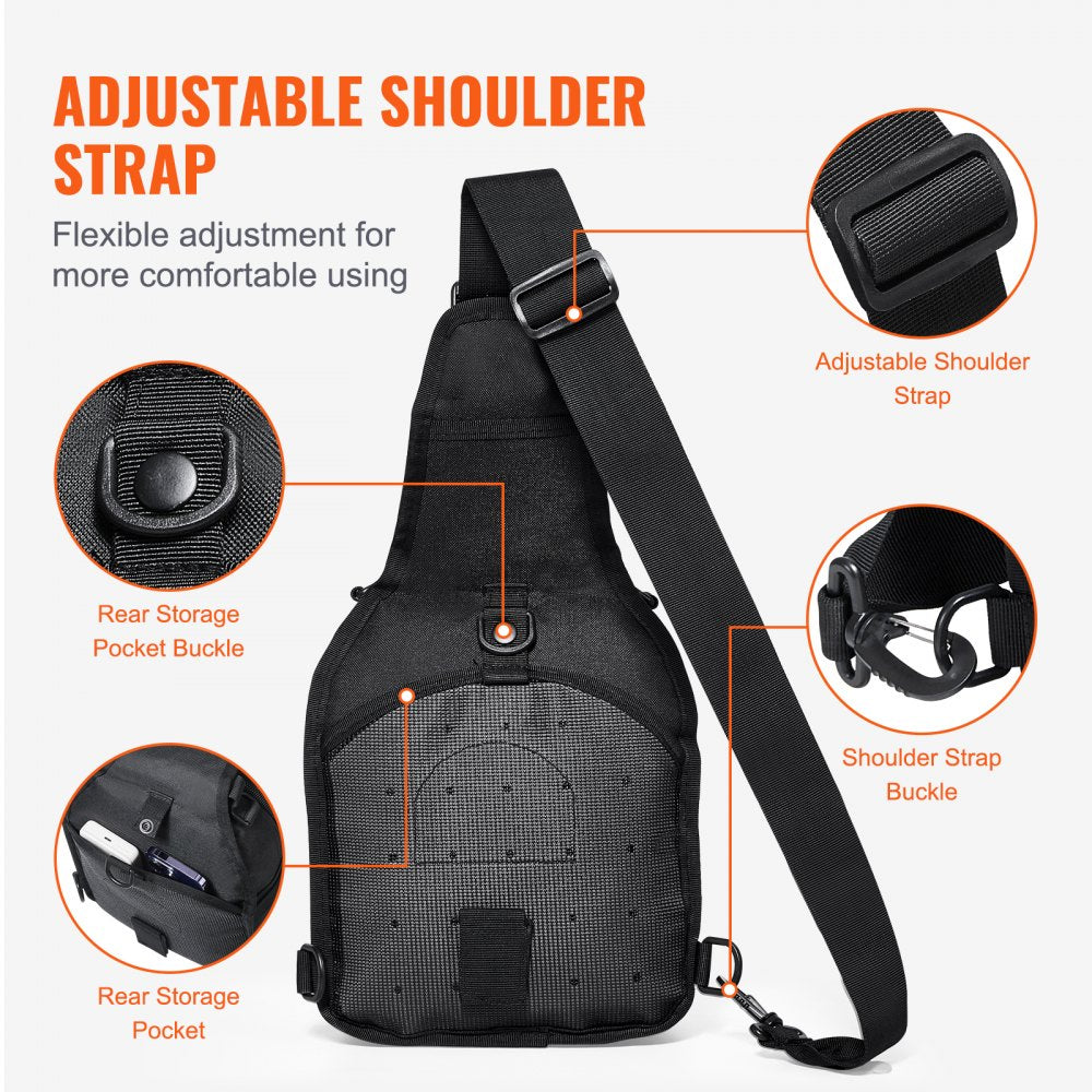 A88060 - 10L Tactical Sling Bag with MOLLE Design & Versatile Carrying Options
