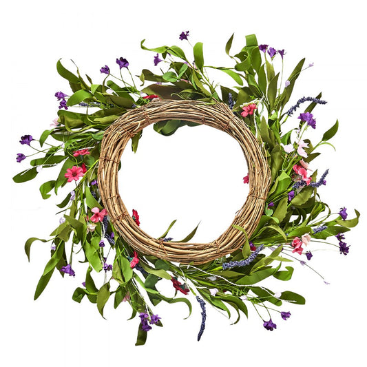 WA53360 - 22" Realistic Silk Wreath with Daisies for All Seasons