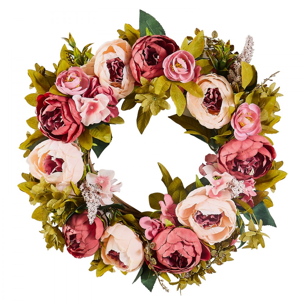 WA53362 - 19" Silk Peony & Hydrangea Wreath for Year-Round Decor