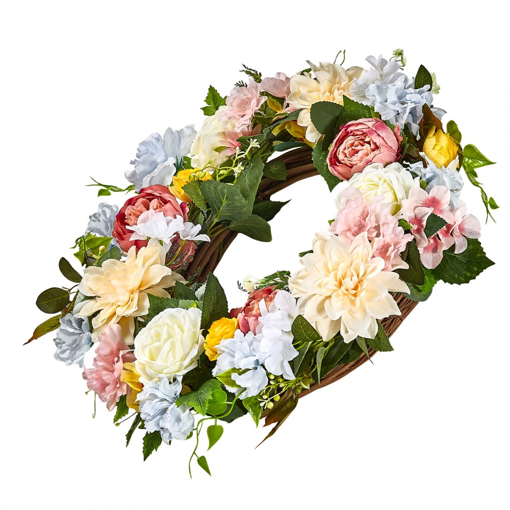 WA53363 - 24" Silk Floral Wreath for Year-Round Home Decor