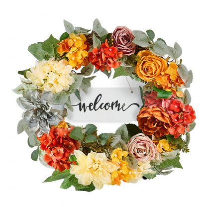WA53359 - 24" Silk Flower Wreath for All-Season Home Decor