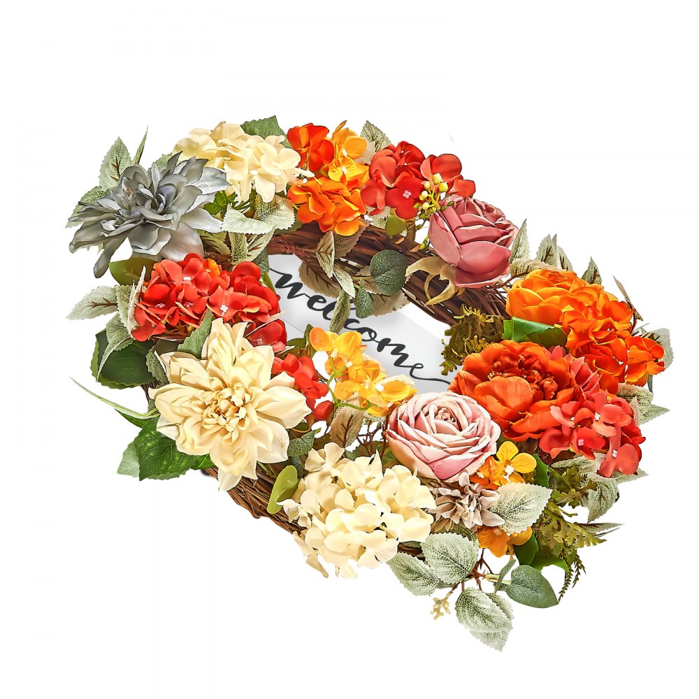 WA53359 - 24" Silk Flower Wreath for All-Season Home Decor