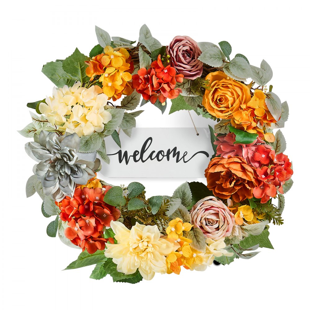 WA53359 - 24" Silk Flower Wreath for All-Season Home Decor